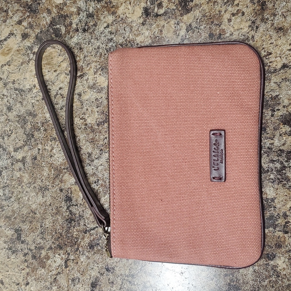 VELASCA Bumbunera Canvas/Leather Wristlet Clutch